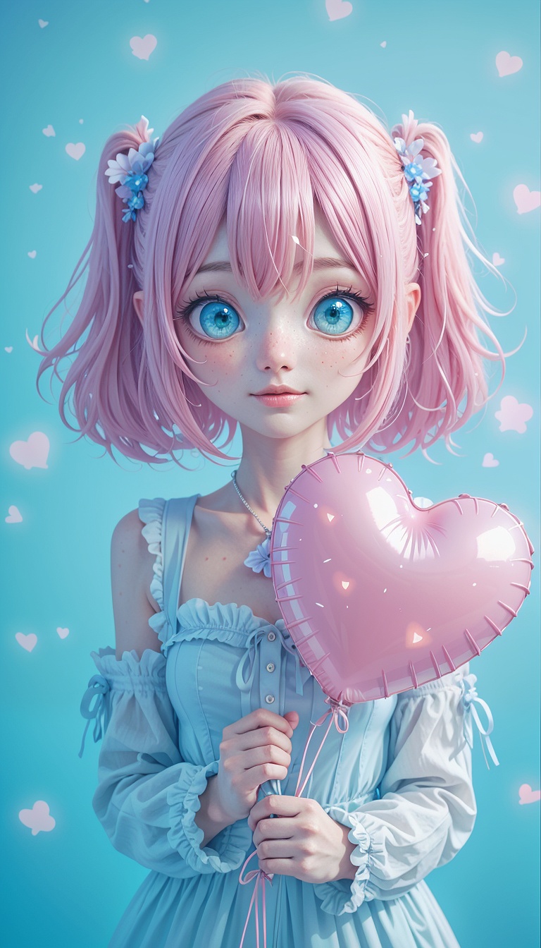 Cute_Anime_Girl_With_Pink_Hair_Holding_Heart_Balloon_Pastel_Background_mobile_phone_wallpaper_HD