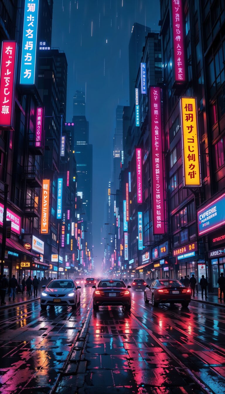 Cyberpunk_Cityscape_Night_Neon_Signs_Flying_Cars_Rain_Slicked_Streets_mobile_phone_wallpaper_HD