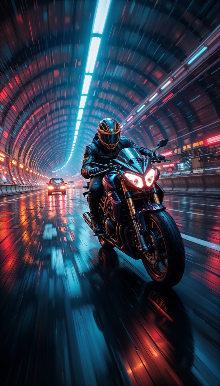 Futuristic_Motorcycle_Rider_Glowing_Helmet_Neon_Tunnel_Motion_Blur_Cyberpunk_mobile_phone_wallpaper_HD