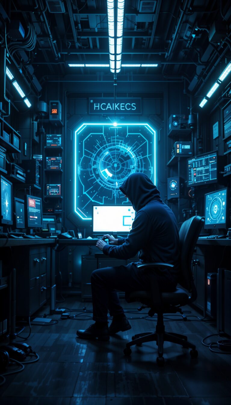 Hacker_Futuristic_Lab_Glowing_Holographic_Screens_Wires_Dark_Tech_Aesthetic_mobile_phone_wallpaper_HD