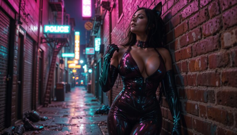 Hot_and_Sexy_catwoman_in_Latex_Bodysuit__seductively_in_dark_alley_Wallpaper