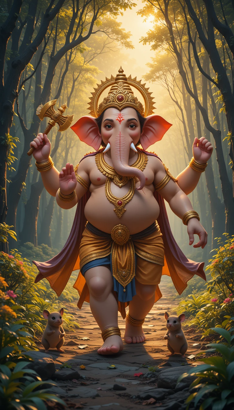Indian-God-Ganesha-in-jungle-beautiful-environment