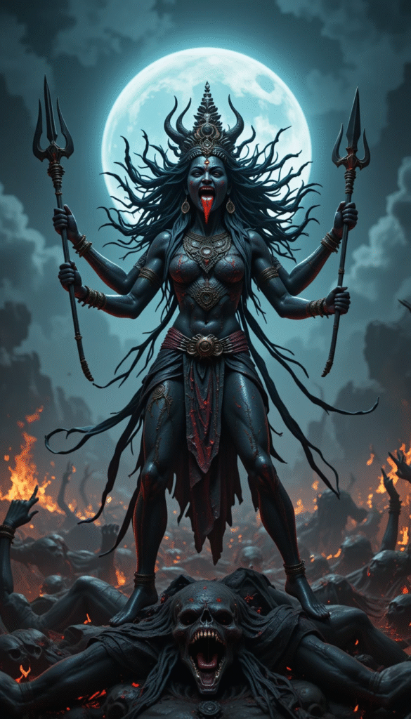 Indian Godess Kali in fiercy angry look