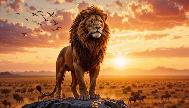 Majestic_lion_on_Pride_Rock_at_sunset_Lion_King_inspired_ultra_realistic_4K_wallpaper_golden_mane_amber_eyes_African_savanna_dramatic_sky_photorealism_wildlife_art