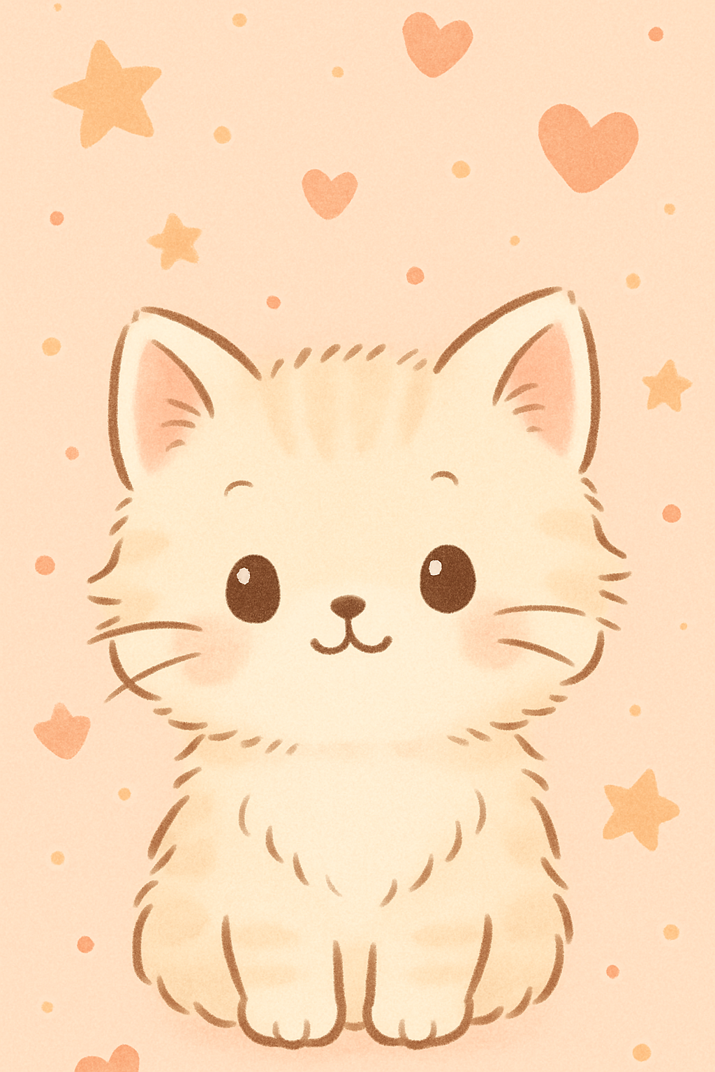 cute_cartoon_tabby_cat_wallpaper_with_pastel_background_vector_illustration_flat_colors_soft_shapes_repeating_pattern_kawaii_style_for_kids_and_stationery