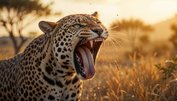 roaring_leopard_wallpaper_sunset_wildlife_photography_aggressive_pose_national_geographic_style
