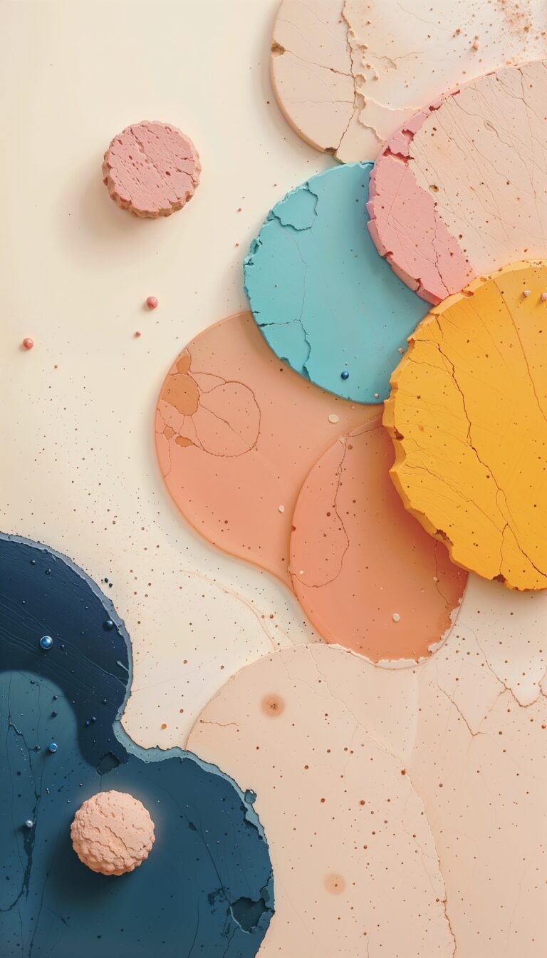 Abstract_Pastel_Shapes_On_Cream_Background_Minimal_Design_mobile_phone_wallpaper_HD