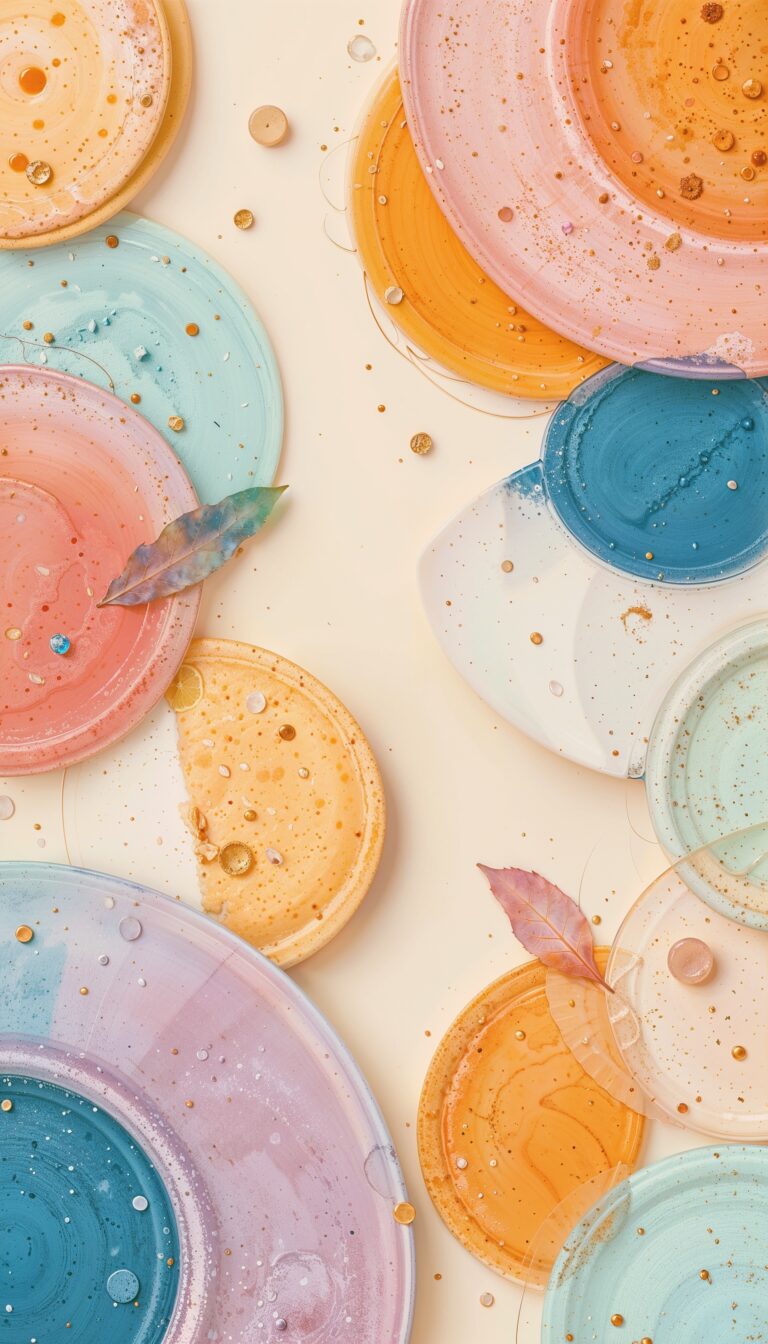 Abstract_Pastel_Shapes_On_Cream_Background_Minimal_Design_mobile_phone_wallpaper_HD