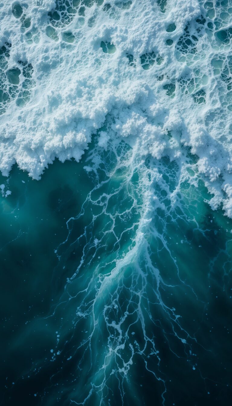 Aerial_View_Of_Ocean_Wave_With_Teal_And_Turquoise_Foamy_Pattern_mobile_phone_wallpaper_HD