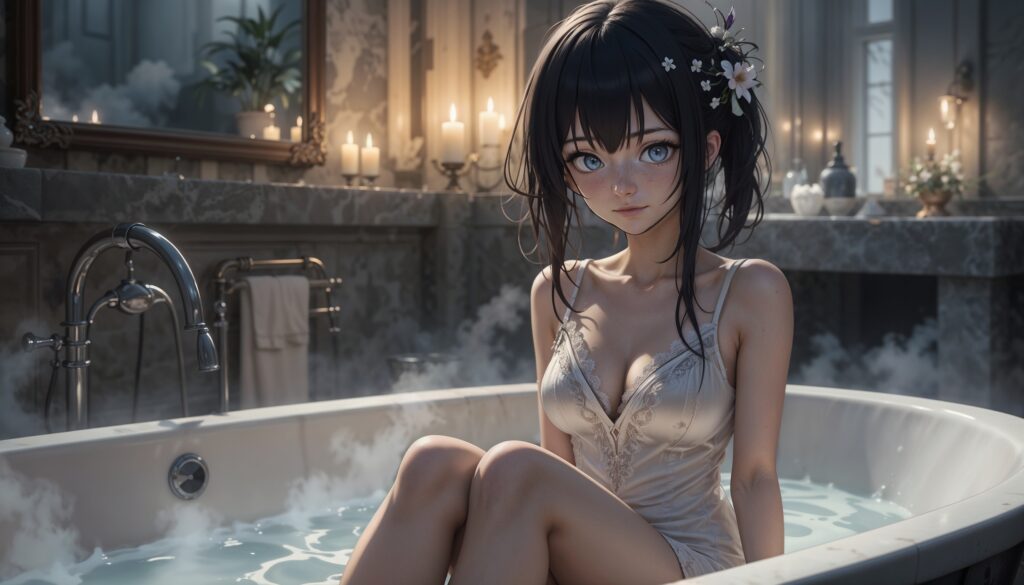 Anime_Girl_In_Bathtub_With_Tears_And_Laced_Nightgown_Candlelight_Image_Of_Sad_Anime