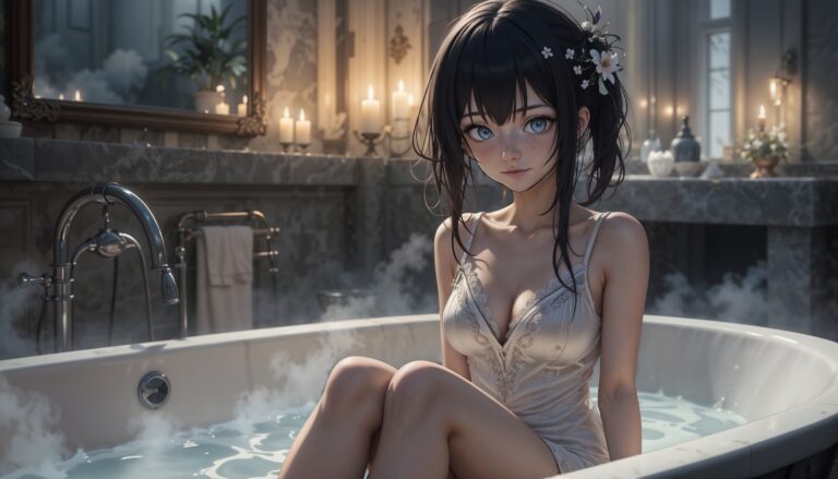 Anime_Girl_In_Bathtub_With_Tears_And_Laced_Nightgown_Candlelight_Image_Of_Sad_Anime