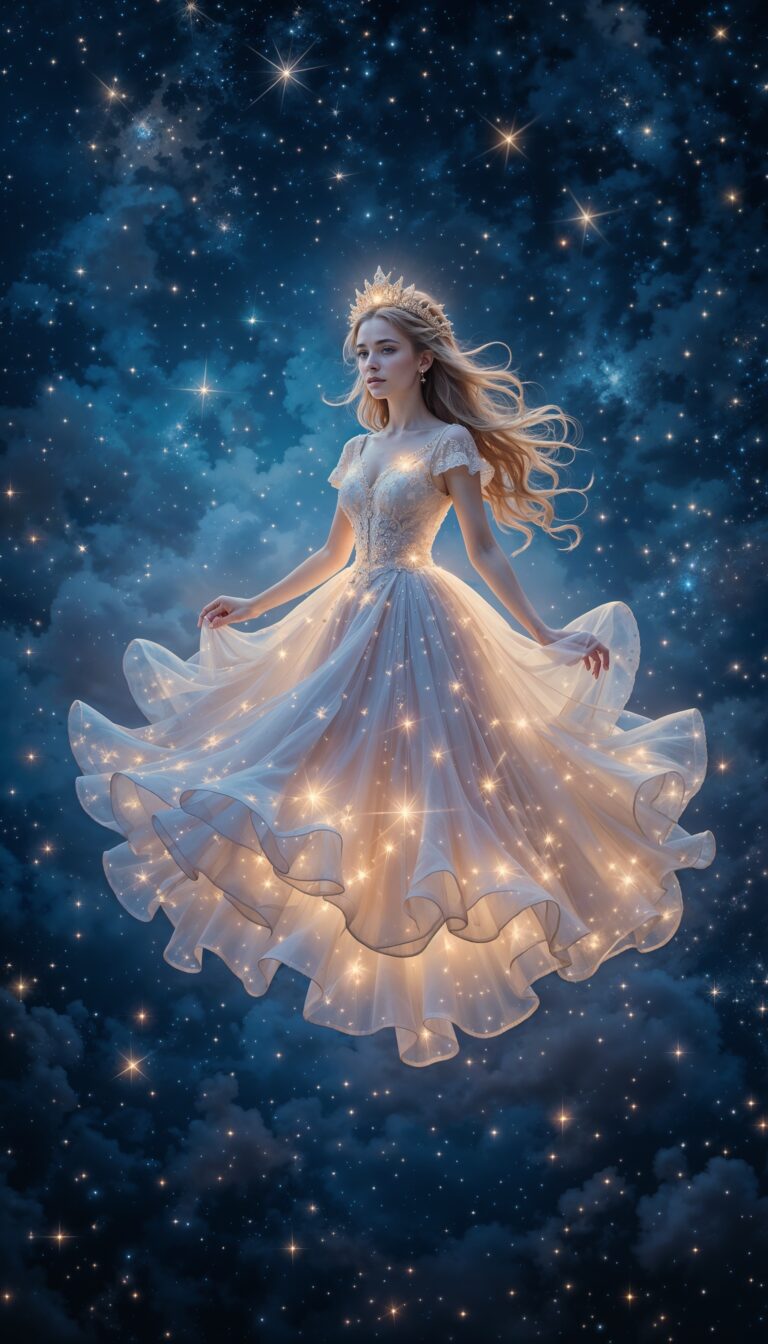Celestial_Galaxy_Princess_With_Glowing_Dress_Surrounded_By_Stars_And_Constellations_mobile_phone_wallpaper_HD_Best_Wallpapers_for_Girls