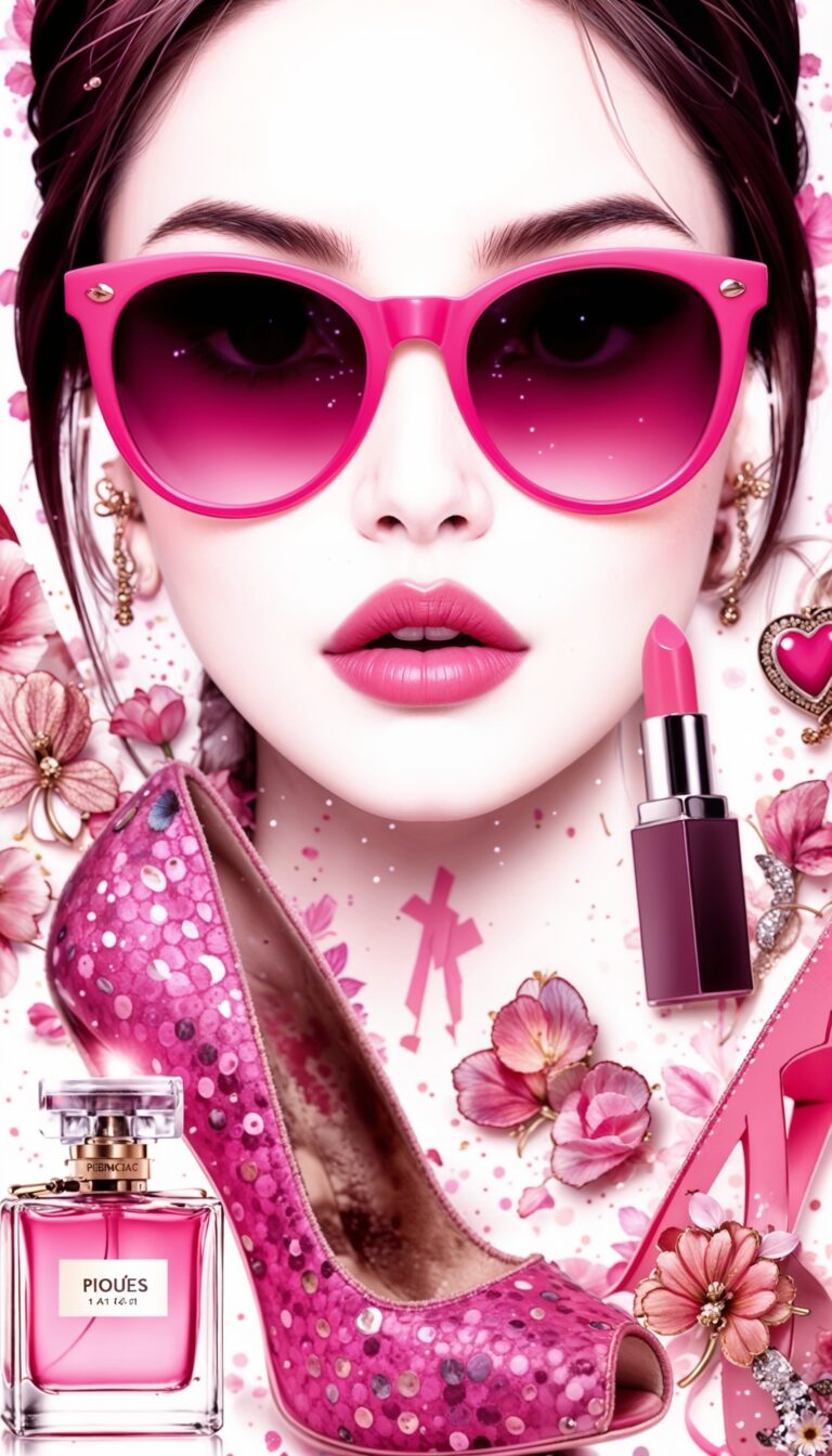 Fashion_Accessories_Collage_With_Heels_Lipstick_Sunglasses_Perfume_In_Bold_Pink_Tones_mobile_phone_wallpaper_HD_Best_Wallpapers_for_Girls