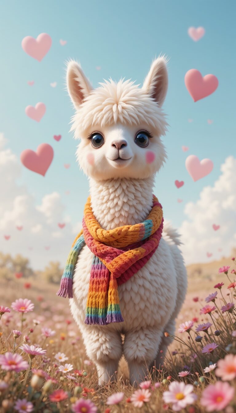 Fluffy_Alpaca_With_Rainbow_Scarf_In_Pastel_Meadow_With_Hearts_Cute_Wallpaper_For_Phone
