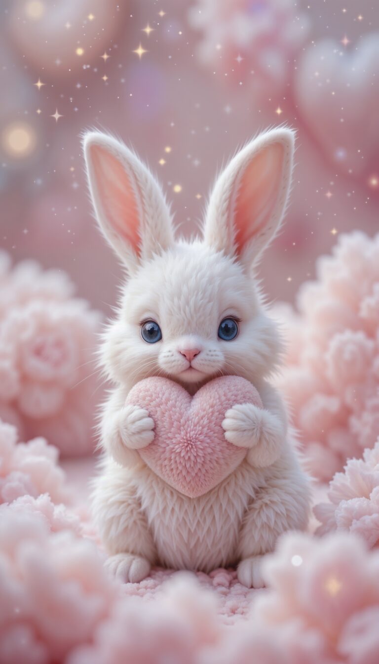 Fluffy_White_Bunny_With_Heart_Soft_Toy_On_Pastel_Background_With_Sparkles_Cute_Wallpaper_For_Phone