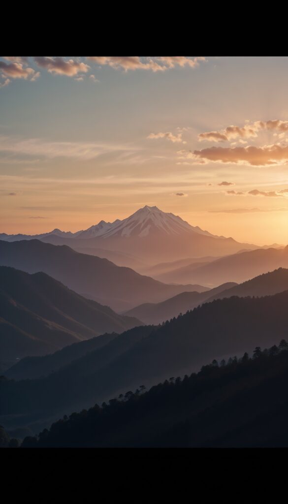 Golden_Hour_Mountain_Landscape_With_Peach_Sky_And_Silhouette_Hills_mobile_phone_wallpaper_HD