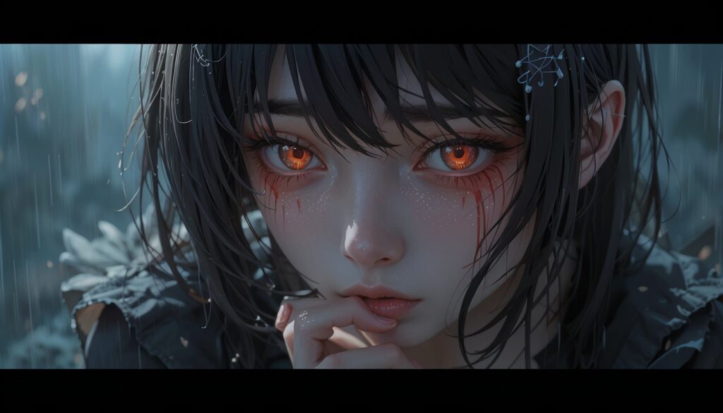 Torn and Bleeding – Gothic Anime Grief 1 Hot_Anime_Girl_With_Glowing_Eyes_Crying_In_Rain_With_Torn_Dress_And_Tears_Image_Of_Sad_Anime