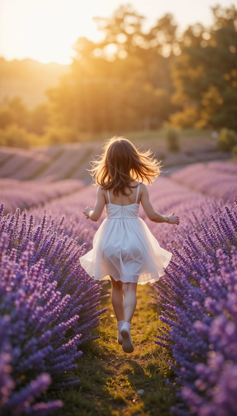 Lavender_Field_At_Golden_Hour_Girl_In_White_Dress_Running_Through_Flowers_Soft_Light_Effects_mobile_phone_wallpaper_HD_Best_Wallpapers_for_Girls