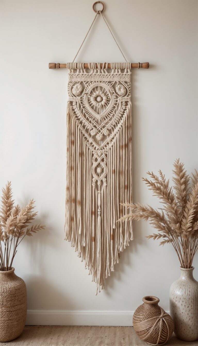 Macrame_Wall_Hanging_With_Earthy_Tones_And_Bohemian_Dried_Florals_mobile_phone_wallpaper_HD