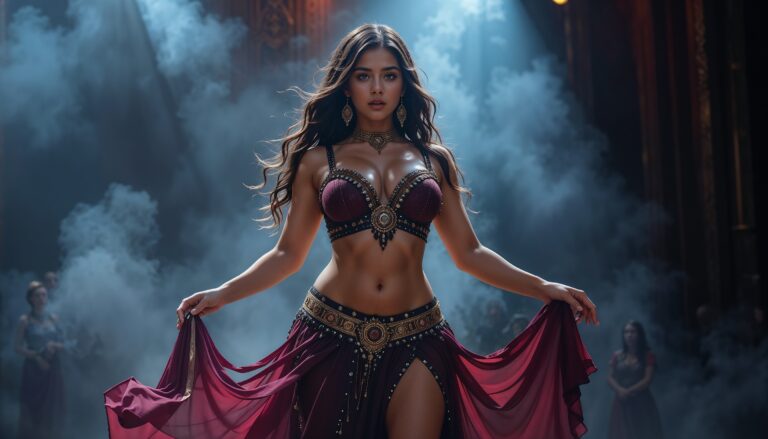 Maroon_Curvy_Belly_Dancer_With_Voluptuous_Figure_Hips_42_Waist_30_Chest_40_Under_Spotlight_Stage_Performance_mobile_phone_wallpaper_HD