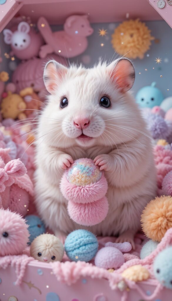 Pastel_Hamster_Playing_With_Tiny_Plushies_In_Toy_Box_Cute_Wallpaper_For_Phone