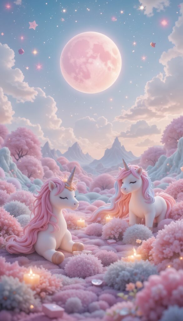 Pastel_Unicorn_Plushies_With_Glowing_Stars_And_Marshmallow_Moon_Cute_Wallpaper_For_Phone