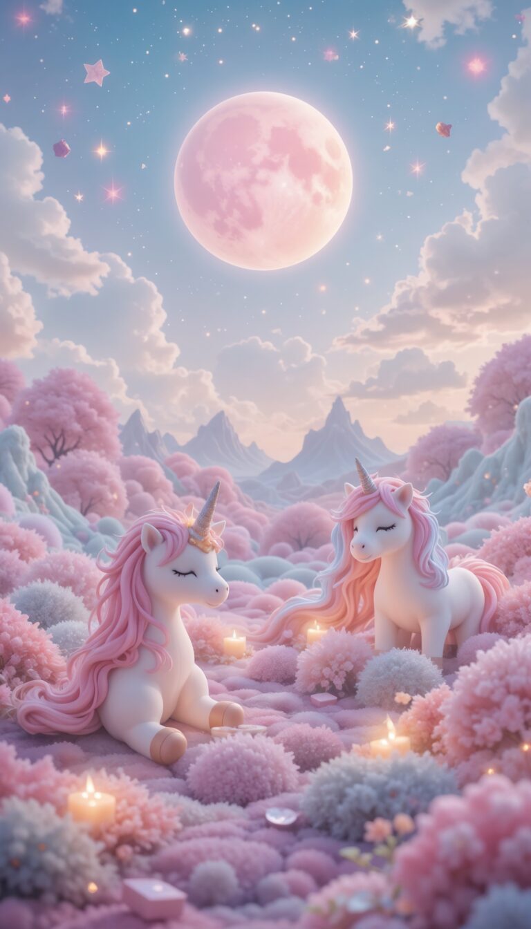 Pastel_Unicorn_Plushies_With_Glowing_Stars_And_Marshmallow_Moon_Cute_Wallpaper_For_Phone
