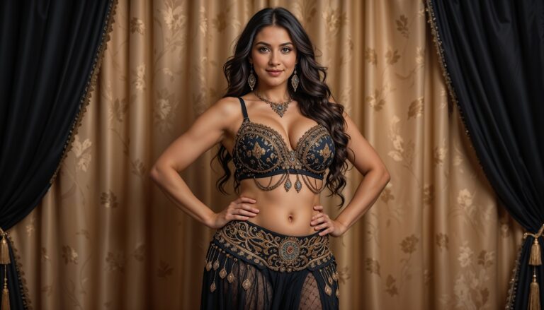 Velvet_Curvy_Belly_Dancer_Posing_Against_Satin_Backdrop_mobile_phone_wallpaper_HD