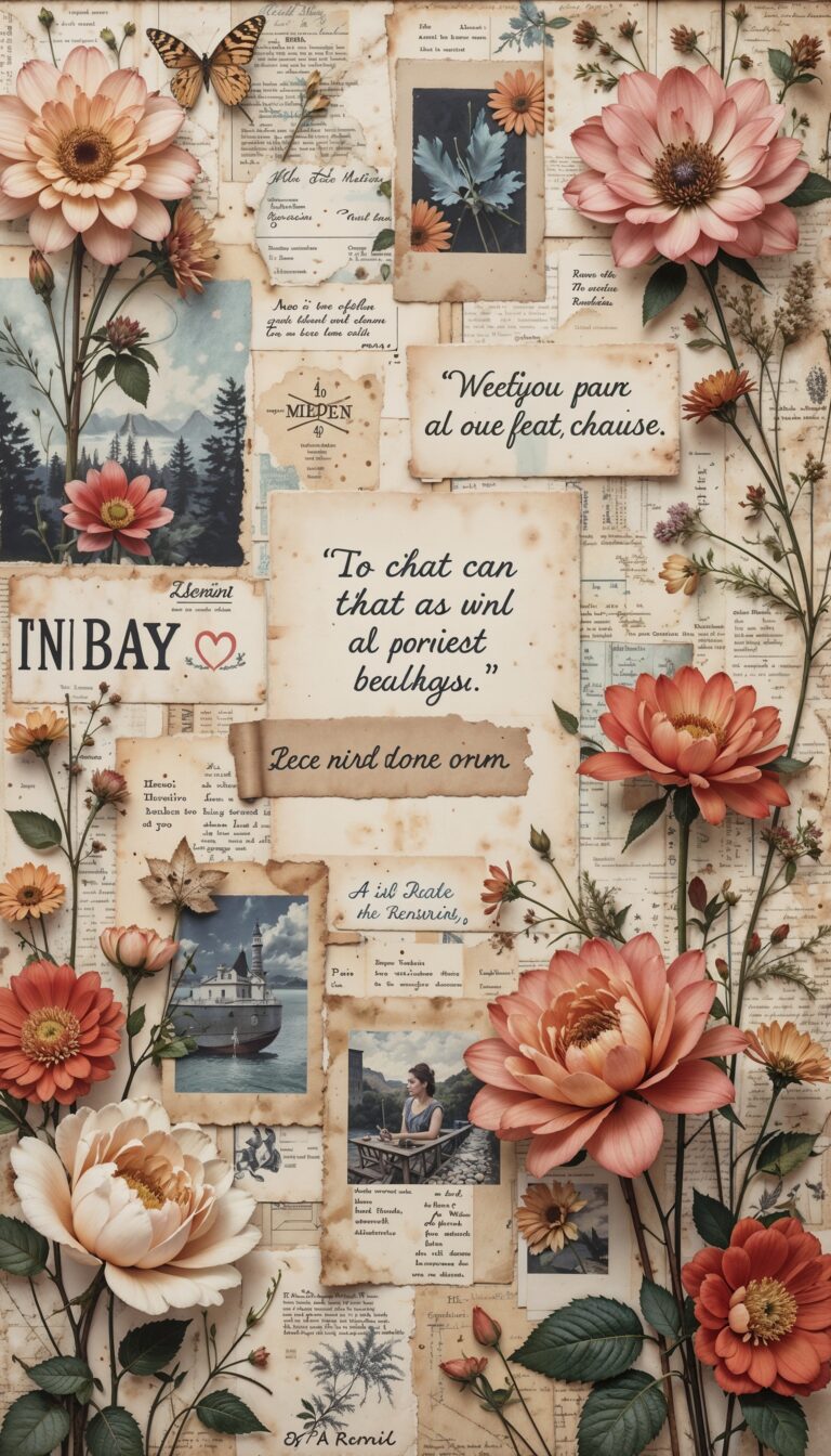 Vintage_Collage_Aesthetic_With_Flowers_And_Quotes_mobile_phone_wallpaper_HD