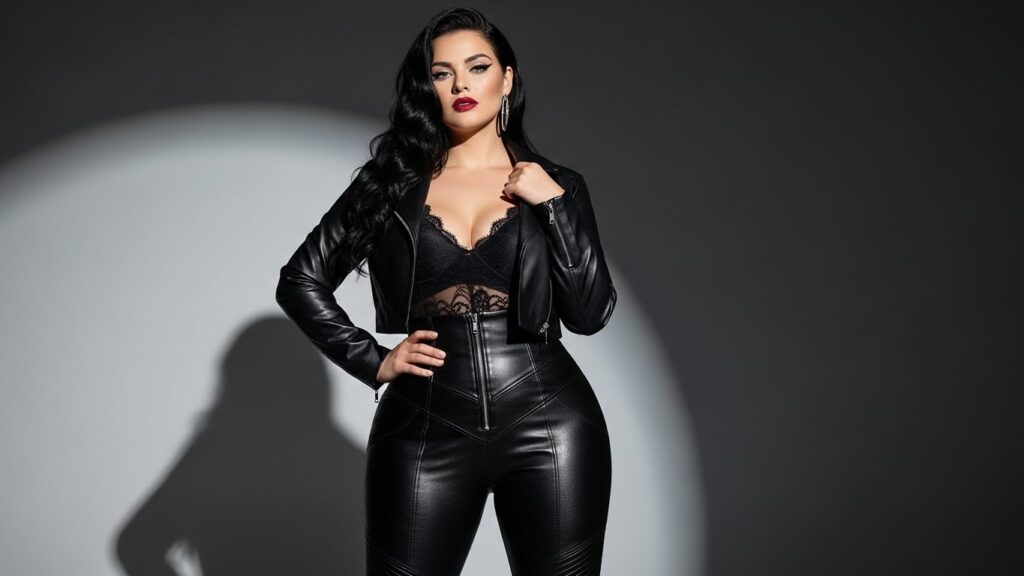 Black Leather Red Lips A Timeless Fashion Statement