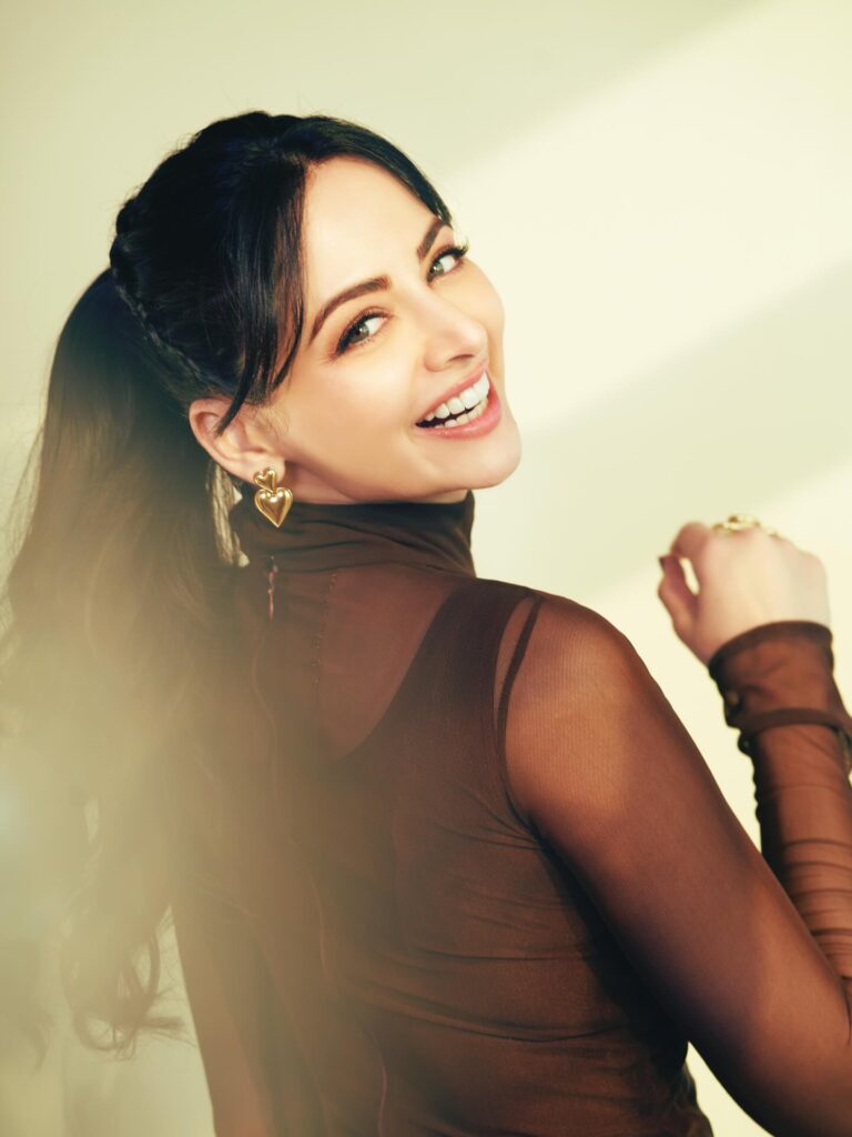 Zoya Afroz Western Sheer Skirt Look Modern Fashion photoshoot brown Bodysuit Style 2026 5