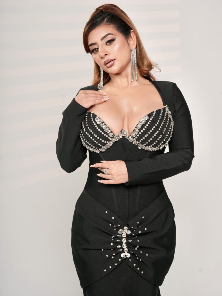 ankita dave black dress hd celebrity image