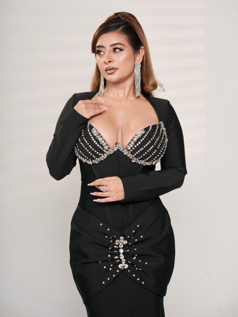 ankita dave indian actress black outfit portrait