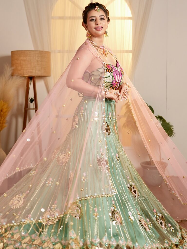 ankita dave mint green lehenga look hd photo 02