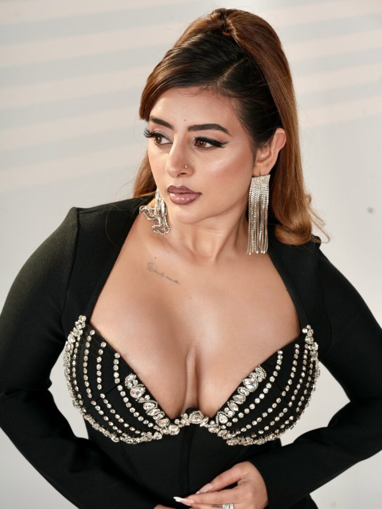 ankita dave modern black dress photoshoot