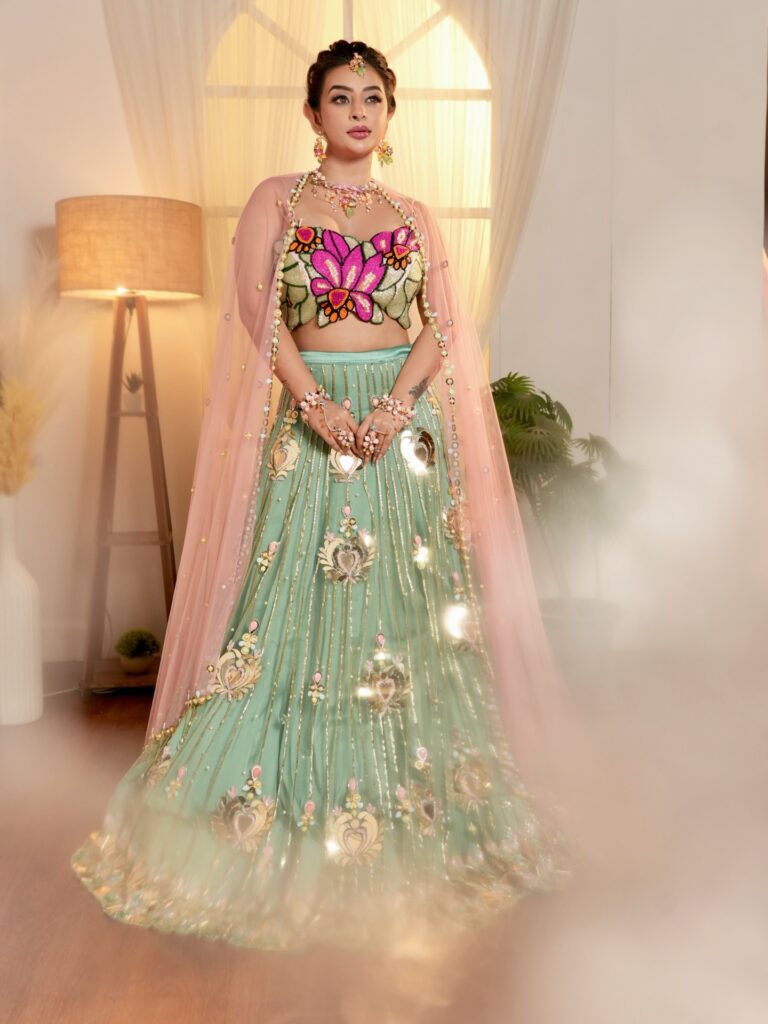 ankita dave stunning mint green lehenga photo 14