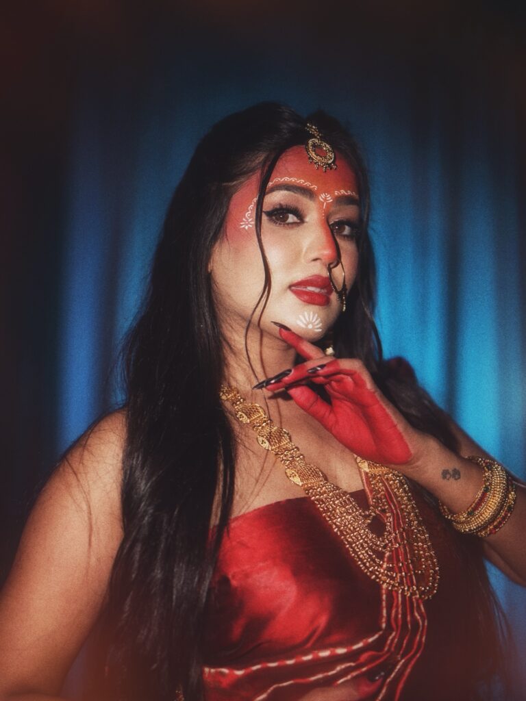 garima chaurasia beautiful indian actress red saree photoshoot