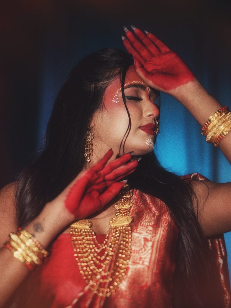 garima chaurasia stunning red saree celebrity photos