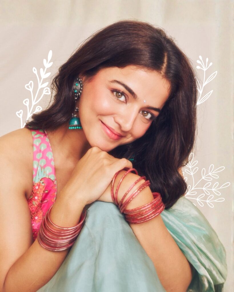 wamiqa gabbi floral lehenga photoshoot hd
