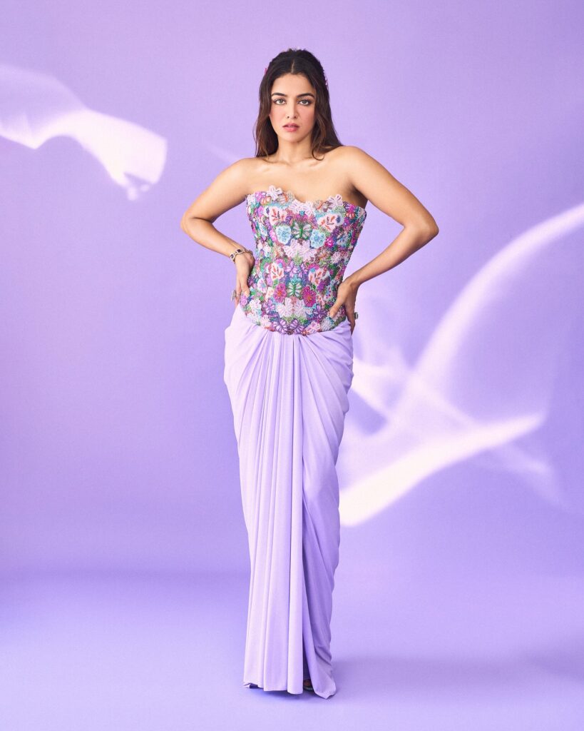 Wamiqa Gabbi Looks Stunning in Lavender Outfit – Gorgeous Photos from Her Elegant Fashion Photoshoot