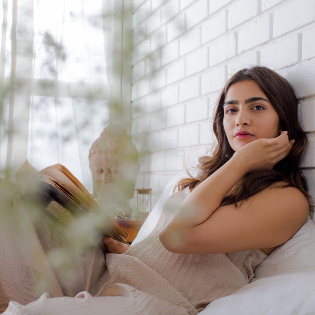 Rukmini Vasanth Hot Photos in satin night dress 6